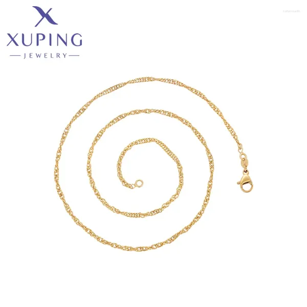 Anhänger Halsketten Xuping Schmuck Ankunft 45 cm Einfache Kette Für Halskette Von Gold Farbe Frauen Exquisite Geschenk X000813050