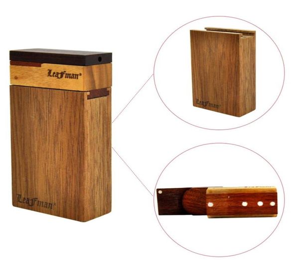 Leafman Wood Dugout One Hitter Conjunto de cachimbos inclui madeira Dugout Case Cerâmica One Hitter Metal Stick Tabaco Smoking Kit7119827