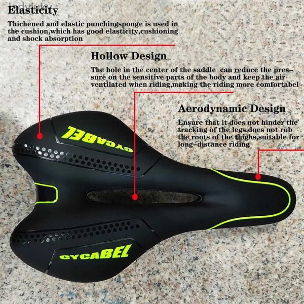 Bicicleta Saddles CYCABEL NEW Bike Saddle MTB Mountain Road Bike Assento PU Couro Gel Cheio Ciclismo Almofada Confortável À Prova de Choque Bicicleta SaddleL240108