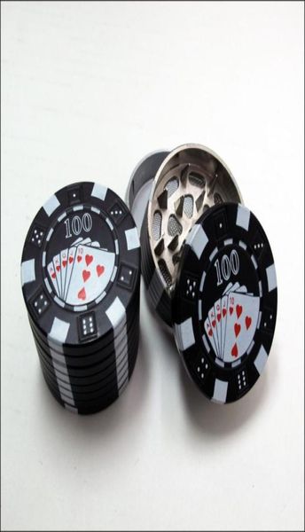 In lega di zinco Poker Chip Herb Grinder 175quot Mini Poker Chip Style 3 pezzi HerbSpiceTobacco Grinder Poker Herb Smoke Sigaretta 6480572