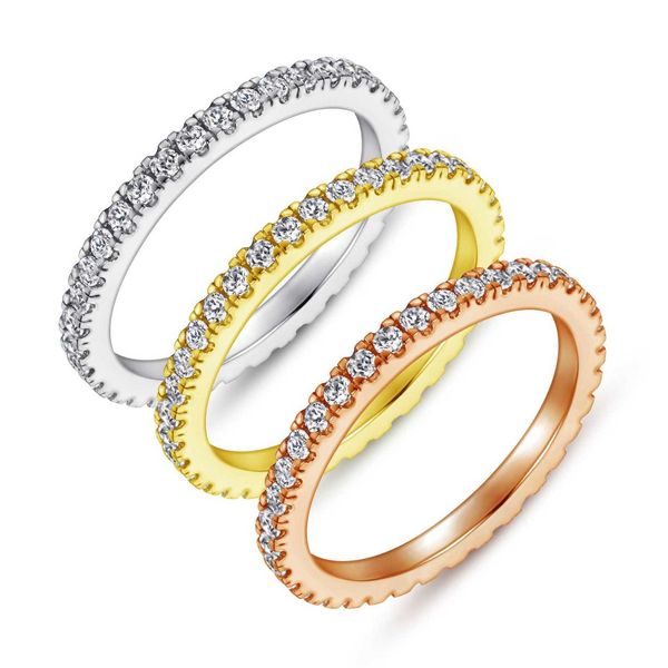 Anéis de luxo de designer S925 Sterling Silver Row Diamond Ring para mulheres com cartão completo simples e elegante Acessórios para casa único