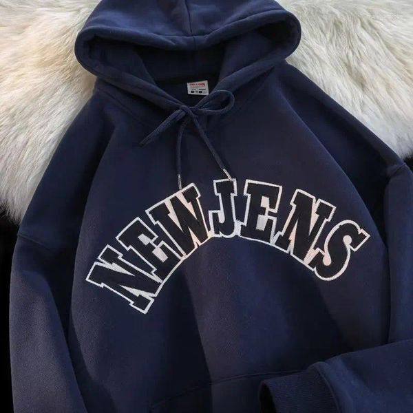 Erkek Hoodies Kadın Erkekler Uzun Kollu Sweatshirt Retro Mektup Baskı Drawstring kapüşonlu kazak gevşek büyük boyutlu kazak üstleri