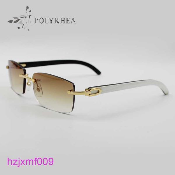 Gzod óculos de sol luxo óculos de sol chifre búfalo masculino feminino marca designer melhor qualidade branco dentro preto eyeglassessize 5618