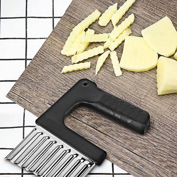 Masa Paspasları Paslanmaz Çelik Kırışın Dalgalı Kıyıcı Patates Patates Frand Kesici Dinleyici Maker Sebze Grater