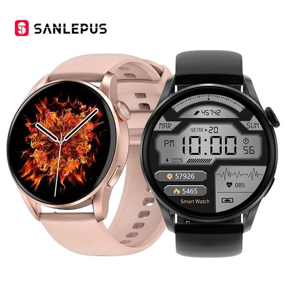Часы 2022 НОВЫЕ Смарт-часы SANLEPUS для женщин и мужчин Smartwatch Фитнес-браслет IP68 Водонепроницаемая беспроводная зарядка для Android Apple Huawei