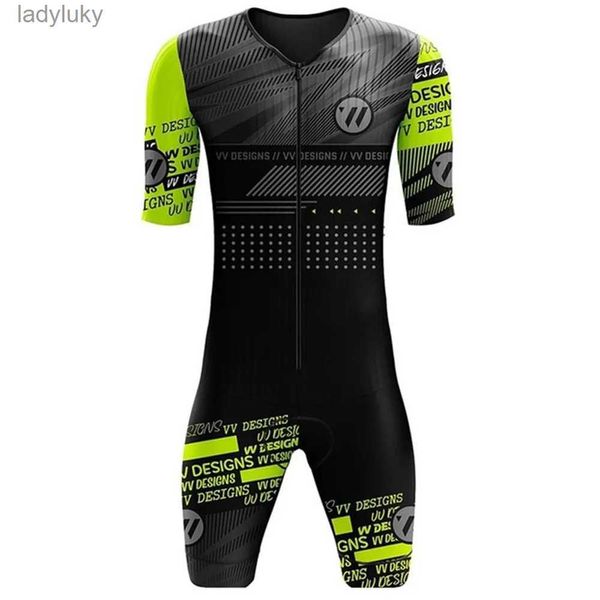 Maglia da ciclismo Set Vvsport Uomo Triathlon Dermotuta da ciclismo Set manica corta MTB Abbigliamento da bici Tri Suit Ropa Ciclismo Outdoor Swim Run Racing JumpsuitL240108