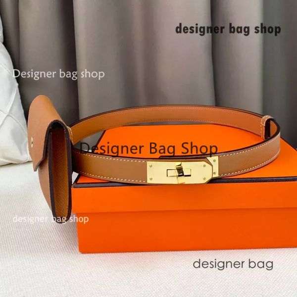 Designer-TascheTop-Qualität Frauen Leder Gürteltasche Einfaches Kleid Taille Taschen 100% Kalbsleder Mini-Beutel Münze Handy-Geldbörse mit Box