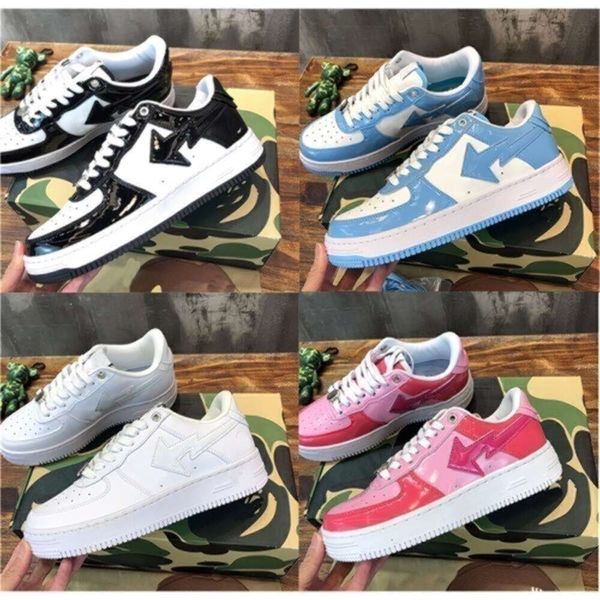 Bapestar Sta Düşük Top M1 Moda Maymun Maymun Maymun Deri Ayakkabı Klasik Ayakkabı Medicom Oyuncak Camo Bapestass SK8 35-46