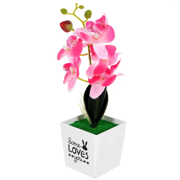 Fiori decorativi Fiore di orchidea finta Frutta della fortuna con fiori Orchidee artificiali simulate in vaso