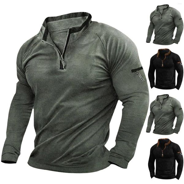 Magliette da uomo Giacca da esterno Abbigliamento da caccia Cerniere calde Pullover in pile Uomo Cappotto invernale primaverile antivento Biancheria intima termica Ropa