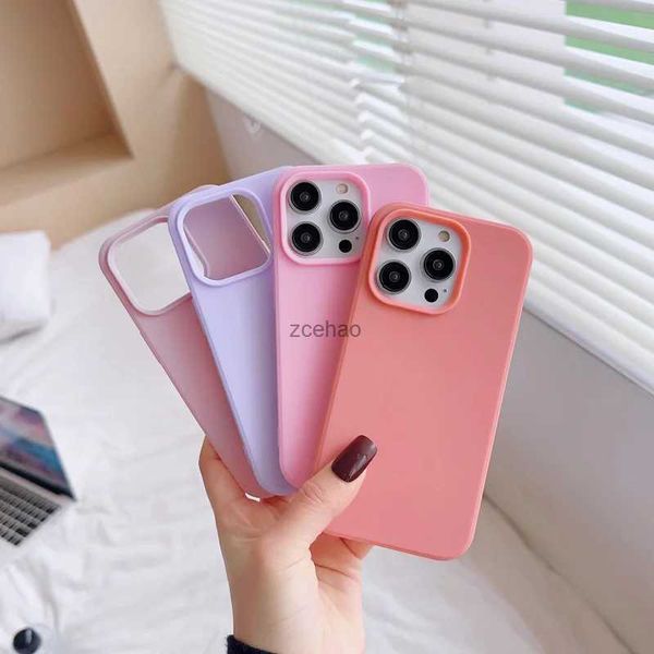 Mobiele Telefoon Gevallen Snoep Kleur Siliconen Telefoon Case Voor Iphone 11 12mini 13 14 Pro Max Zachte Matte Schokbestendige Cover voor Iphone 13pro 14PRO 13miniL240105