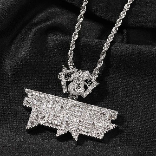 Персонализированный Iced Out двойной пистолет с пряжкой для сумки в долларах и бриллиантами в стиле хип-хоп, подвеска с надписью на заказ для мужчин и женщин