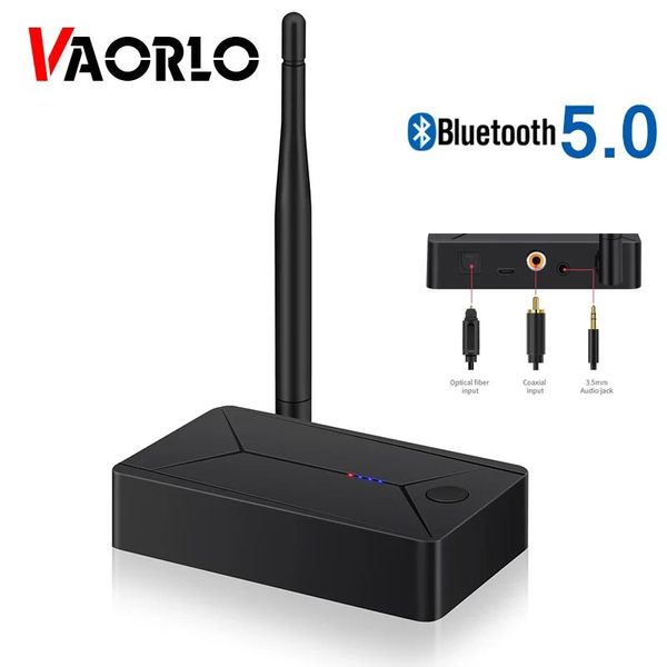 Altoparlanti Vaorlo Trasmettitore audio Bluetooth 5.0 Adattatore wireless stereo con jack in fibra ottica coassiale Aux da 3,5 mm per altoparlanti Bluetooth per TV PC