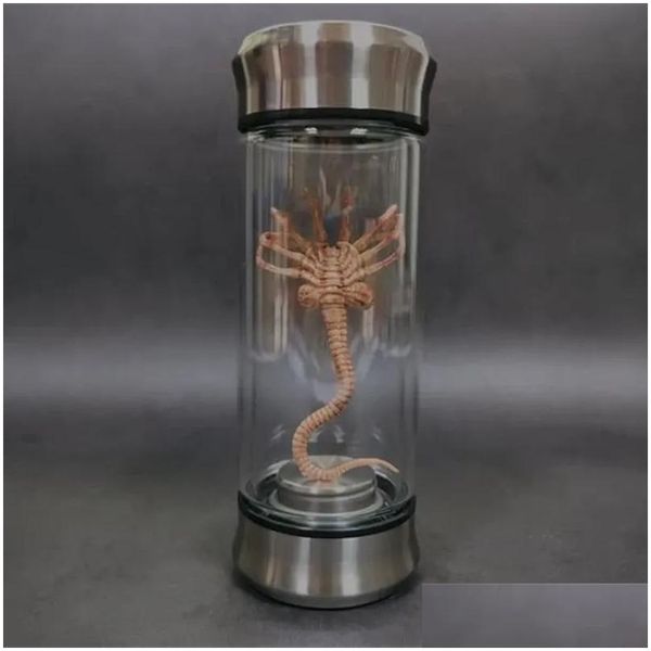 Objetos decorativos Figurines Alien Glow Jar Xenomorph Specimen Faceher Embrião Vidro Filme Prop Home Decor Desktop Crafts Scpture Drop Dhyh4