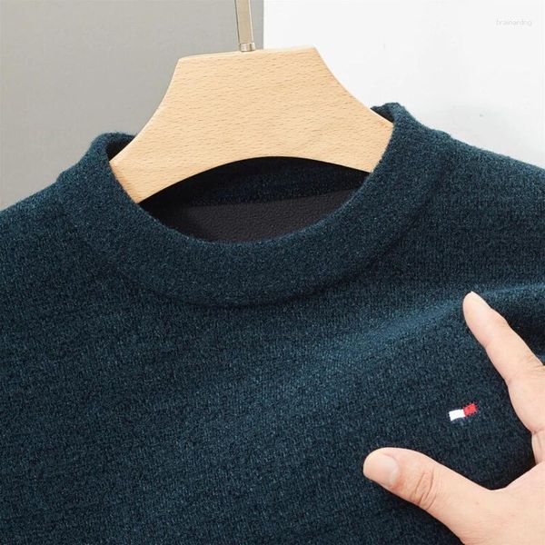 Maglioni da uomo maglione invernale girocollo sciolto moda giovanile urbano semplice coreano alla moda caldo morbido abbigliamento da uomo spesso