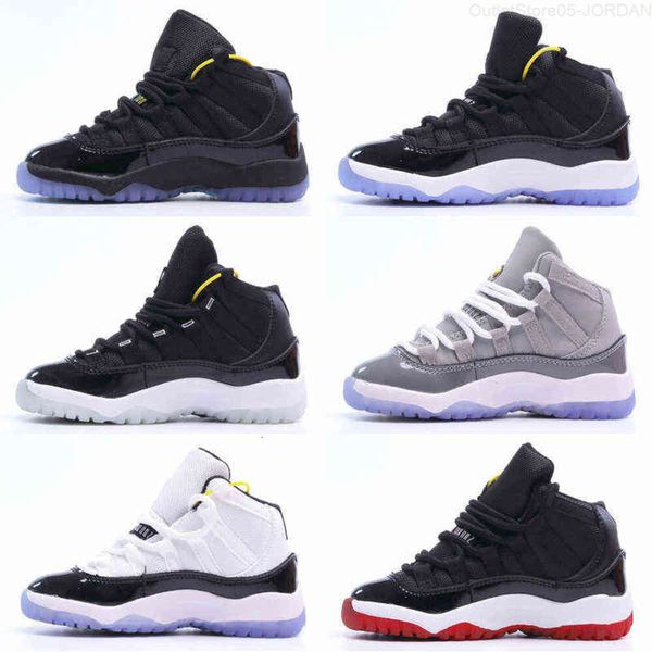 Athletic Outdoor 2022 Kids 11 Space Jam Criado Concords Juventude Moda Meninos Basquete Sapatos Sapatilhas Crianças Menino Menina Kid 11s Branco Rosa Cinza Camurça Crianças 9O6D