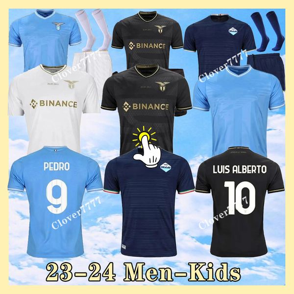 23 24 Lazio 10. Yıldönümü Futbol Formaları Hayranlar Oyuncu Versiyonu Romagnoli Immobile Luis Bastos Sergej Badelj Lucas J.Correa Zaccagni Marusic Kit Futbol Gömlek Kiti