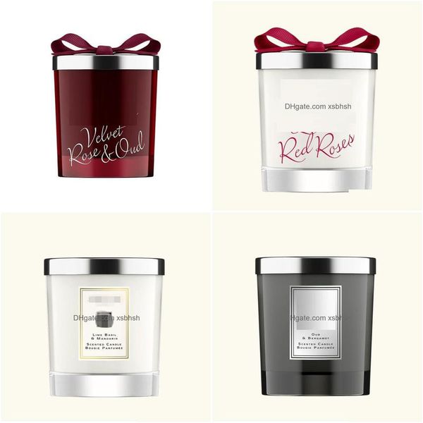 Velas luxos designer perfumado vela homem mulheres inglês pêra vermelha rosa fragrância quarto desodorante entrega gota casa jardim dh27n