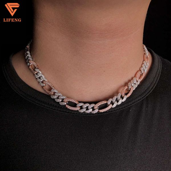 Striscia sterling personalizzata con certificato GRA VVS MOISSanite Finejewelry Collana Cuban Link Chain for Uomini