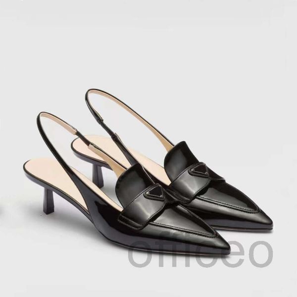 Slingback sivri uçlu stiletto topuk elbise ayakkabıları sandal gladyatör pompaları cowhide tüpü kadın partisi akşam ayakkabıları lüks tasarımcı yüksek topuklu 35-42