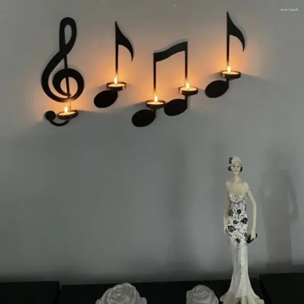 Titolari di candele collezionali da musica eco-compatibile Nota chiave per camera da letto rifornimenti per la casa.