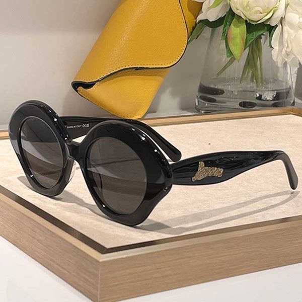 Óculos de sol arco em acetato novos óculos de sol de designer de moda LW40125U femininos com armação de acetato com logotipo dourado UV400 marca Lady óculos de viagem de férias