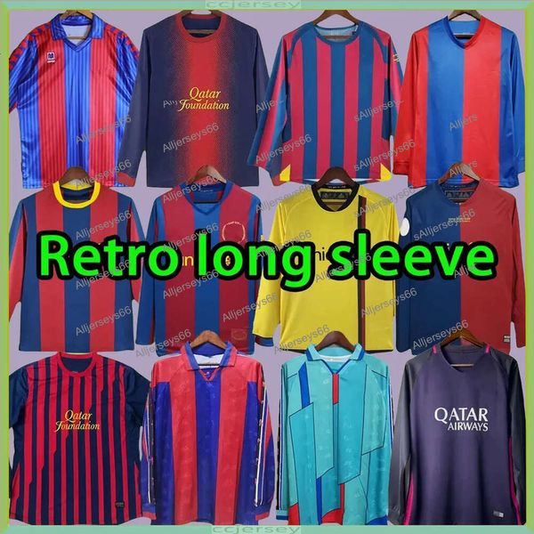 Camisas de futebol retrô 1996 1997 2003 2004 2005 2006 2007 2008 2009 2010 RONALDINHO A.Iniesta Camisa de futebol completa de manga comprida 91 92 96 97 03 _Jersey