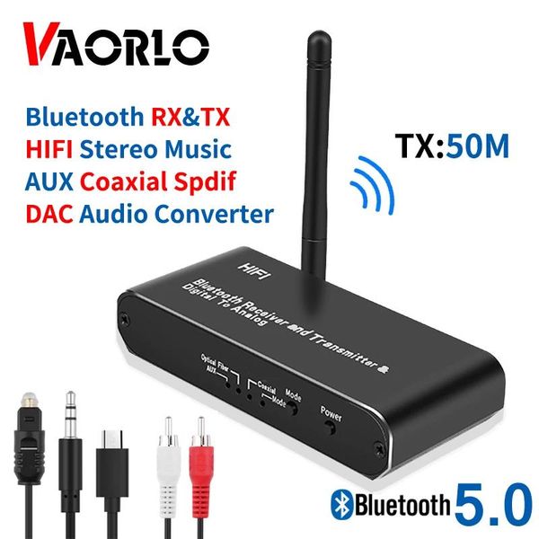 Conectores de alta fidelidade dac áudio digital para conversor de áudio analógico bluetooth receptor transmissor 3.5mm aux coaxial fibra óptica adaptador sem fio