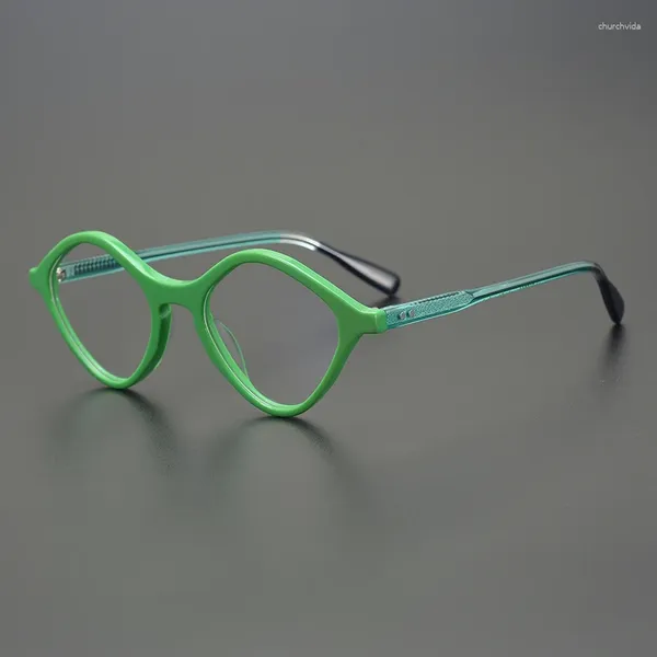 Sonnenbrillenrahmen Rhombus Designer-Stil Handgefertigte Brillengestelle Acetat Myopie Rezept Optische Brillen Mode Retro