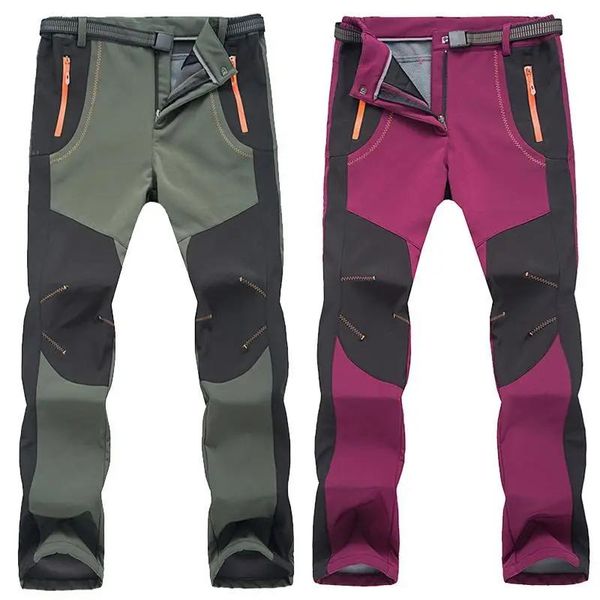 Pantaloni invernali uomo donna pantaloni da ciclismo Softshell pantaloni sportivi termici impermeabili pantaloni da bicicletta da bici da esterno in pile antivento S5XL