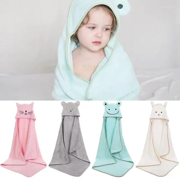 Coperte per bambini con orecchie da cartone animato con cappuccio, accappatoi ultra assorbenti, asciugamani da bagno per neonati, ragazzi, doccia super morbida