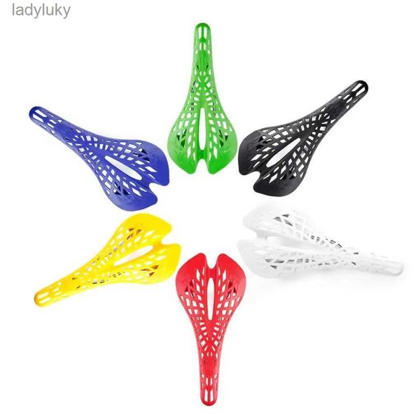 Bicicleta Saddles Leve Plástico Bicicleta Sela MTB Road Mountain Bike Assento PVC Almofada Ciclismo Aranha Ergonômico Oco Sela PartsL240108