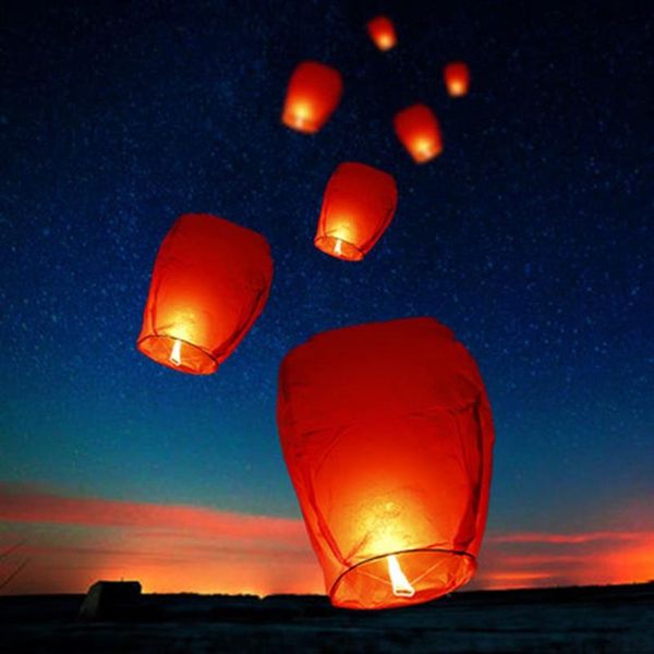 10pcs Set Flying Lantern Sky Ing Laternenpapier Laternen DIY Chinesische Lampe für die Weihnachtsfeier Hochzeit Dekoration 201203305d