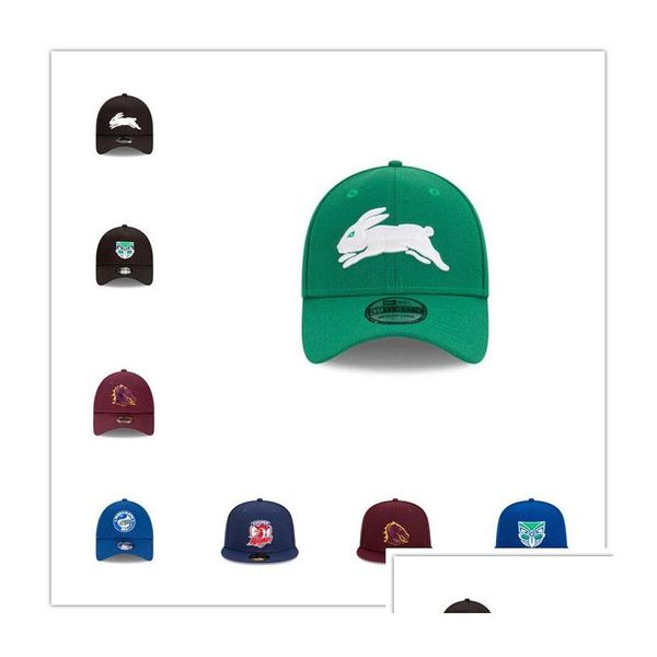 Chapéus ao ar livre 2023 2024 Nova Zelândia Warriors Brisbane Broncos Rabbitohs Galos Caps Homens Mulheres Rugby Snapback Drop Delivery Sports Out Dhghl