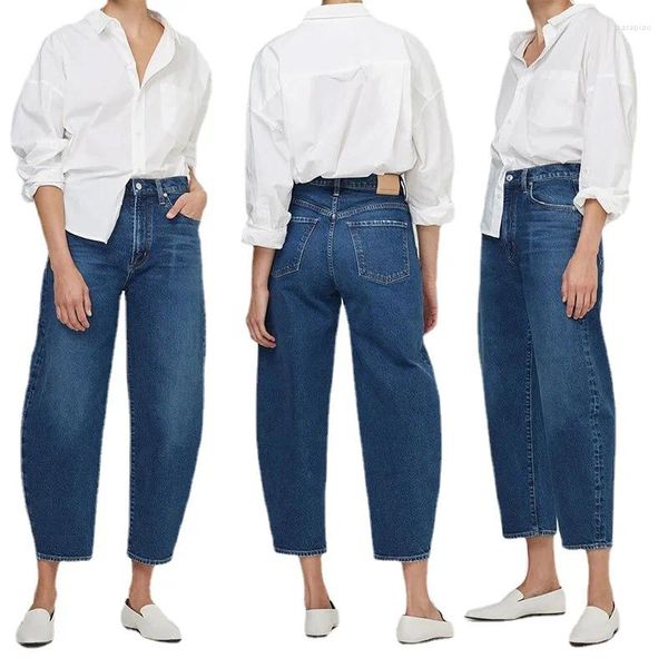 Женские джинсы VII 2024 в тон, зауженные укороченные женские модные мешковатые брюки с высокой талией, предложение