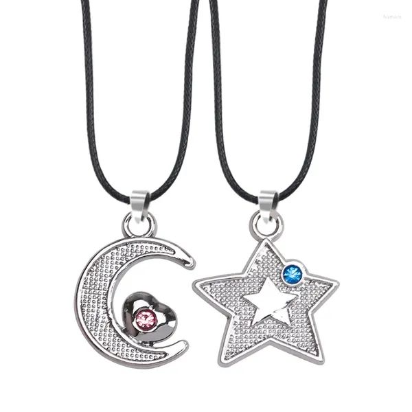 Collane con ciondolo Set da 2 pezzi di collana per coppia con stella di luna in lega per gioielli di fidanzata, regalo di San Valentino