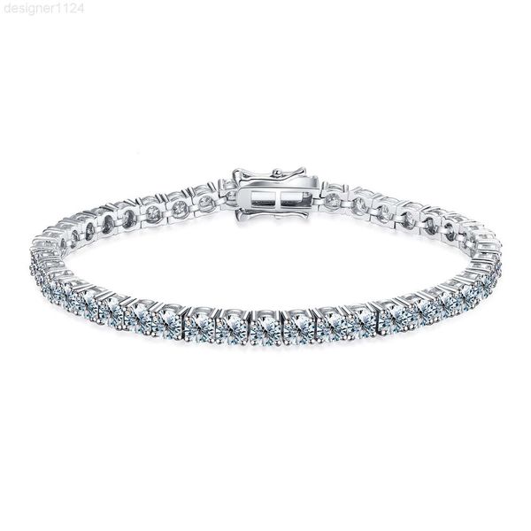 Commercio all'ingrosso 925 sterling silver ice out vero diamante vvs 3mm 0.1ct catena da tennis uomo donna matrimonio gioielleria raffinata braccialetto moissanite