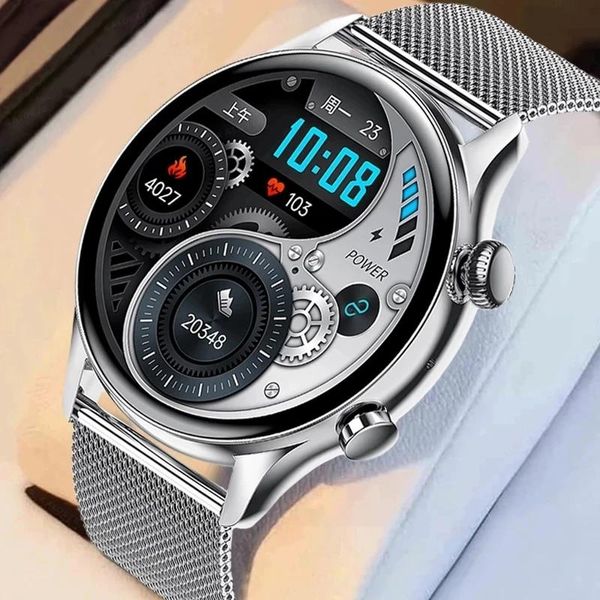 Часы 2022 Новые умные часы NFC для женщин и мужчин 1,36 дюйма AMOLED 390*390 пикселей HD-дисплей Всегда показывают время Bluetooth-вызов Умные часы Женские + коробка