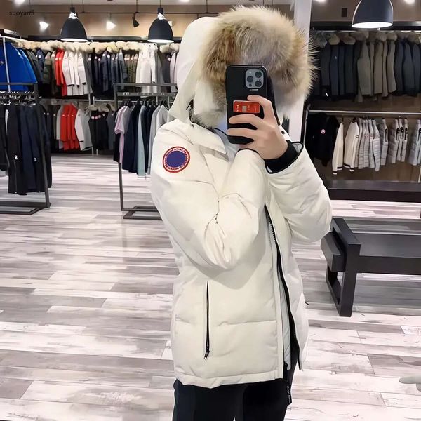 Mulheres canadenses jaquetas gansos mulheres canadá inverno quente ao ar livre puffer casaco senhoras com capuz parkas moda ganso para baixo jaqueta clássico outerwear