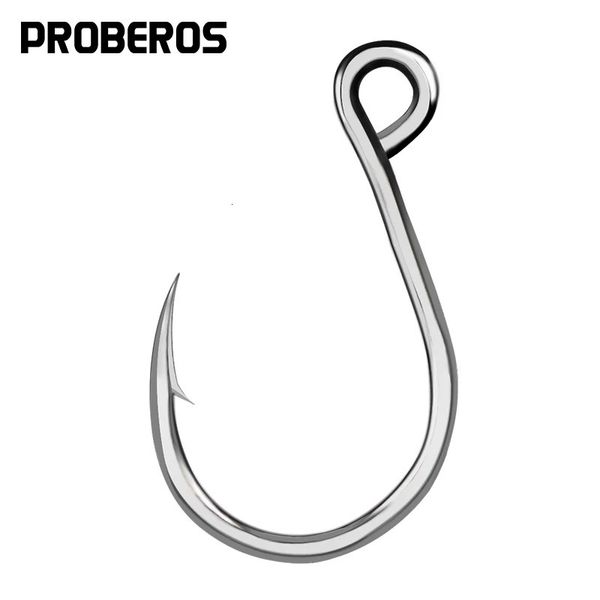 PROBEROS 100PCS Jigging Ganchos 6-11/0 Forte Alto Aço Carbono Jig Grandes Ganchos De Pesca De Água Salgada Anzóis Únicos Pesca 240108