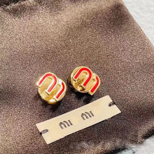 18k ouro M letras da marca brincos de designerNovo parafuso prisioneiro para mulheres retro vintage luxo círculo redondo duplo lado desgaste brinco chinês brincos anéis de orelha charme jóias presentes