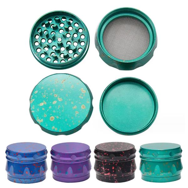 63mm Metal Herb Grinder Dot Design Pattern 4 Camadas Tabaco Spice Muller Triturador Moedores Acessórios para Fumar