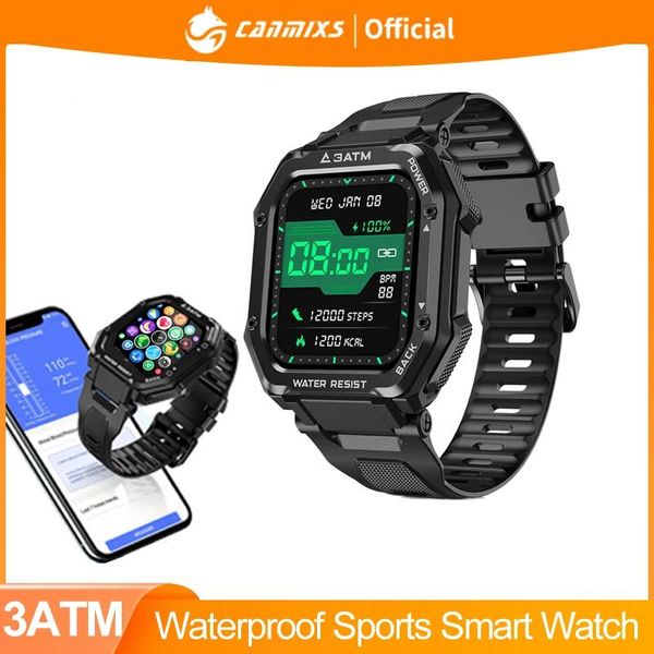 Orologi Canmixs ROCK Smart Watch 1.69 pollici Touch Uomo Donna Monitoraggio della frequenza cardiaca Sport Smartwatch Ossigeno nel sangue 3ATM Impermeabile per ios