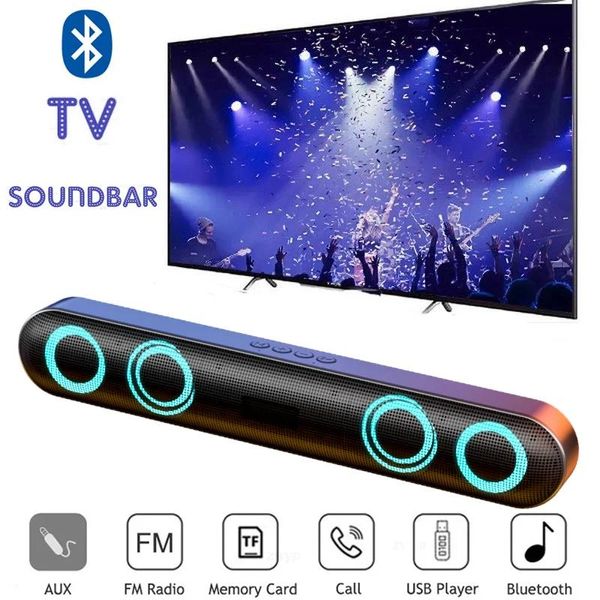 Alto-falantes 6D Surround Bluetooth Speaker Subwoofer Estéreo Bluetooth 5.0 Home Wireless Computer Sound Bar para PC Laptop Cinema TV Alto-falantes