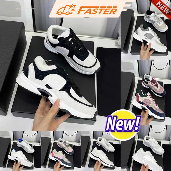 Chan Designer Scarpe da ginnastica di lusso Sneakers Scarpe da corsa Donna di alta qualità Aumento dell'altezza interna 2024 Nuova moda Versatile Colore che blocca il fondo spesso