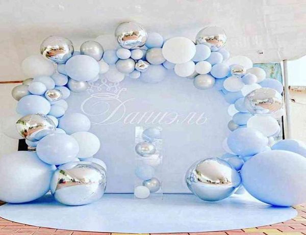 Metallo blu palloncino Battesimo Boy Girl Battesimo Baby Shower Buon compleanno Party Decor Baby Ballon Globos Compleanno Palloncino Arco G23800871