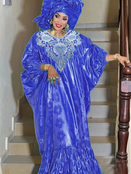 Vestidos longos africanos para roupas de festa de casamento de alta qualidade Turquia tamanho livre Bazin Riche Dashiki Robe 240109