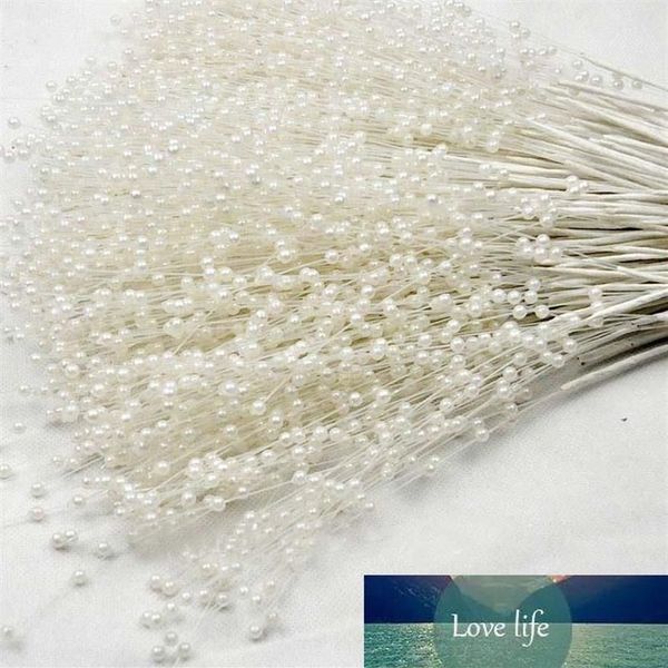 Whole-100PCS Lo spruzzo di perle perline steli di filo metallico accessori per la decorazione dei capelli da sposa bouquet da sposa charms fiore artificiale A2848