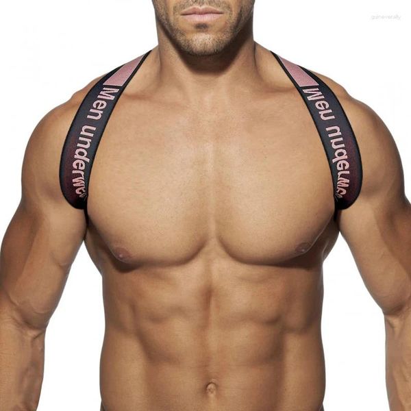 Cuecas usam nylon design especial tanques elástico bondage homens sexy gay peito muscular halter beltclub esportes alça de ombro