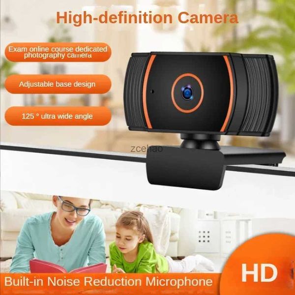 Webcams 1080P Câmera Webcam com Microfone Embutido e Clipe Rotativo Flexível para Laptops Desktop Ensino e Reunião e Jogos etcL240105
